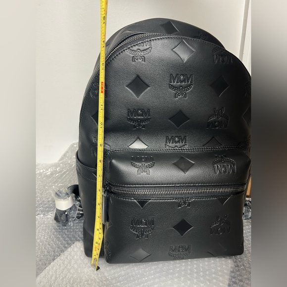 MCM Stark Visetos Embossed Leather Medium Backpack - Picture 8 of 8